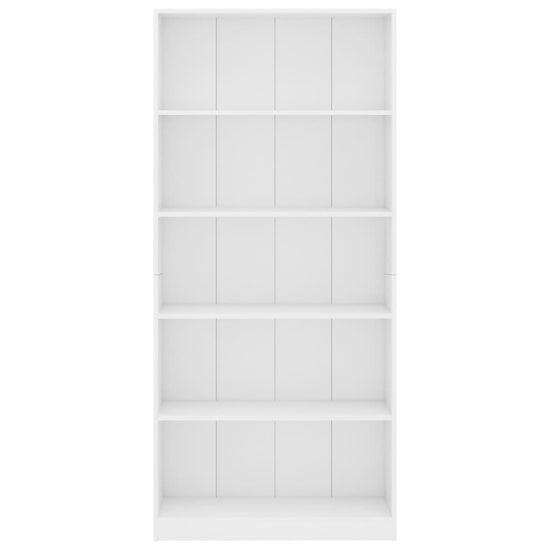 Boekenkast met 5 schappen 80x24x175 cm bewerkt hout wit MeubelReus