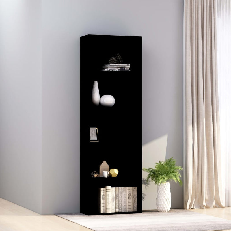 Boekenkast met 5 schappen 60x30x189 cm spaanplaat zwart