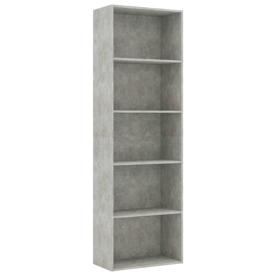 Boekenkast met 5 schappen 60x30x189 cm spaanplaat betongrijs MeubelReus