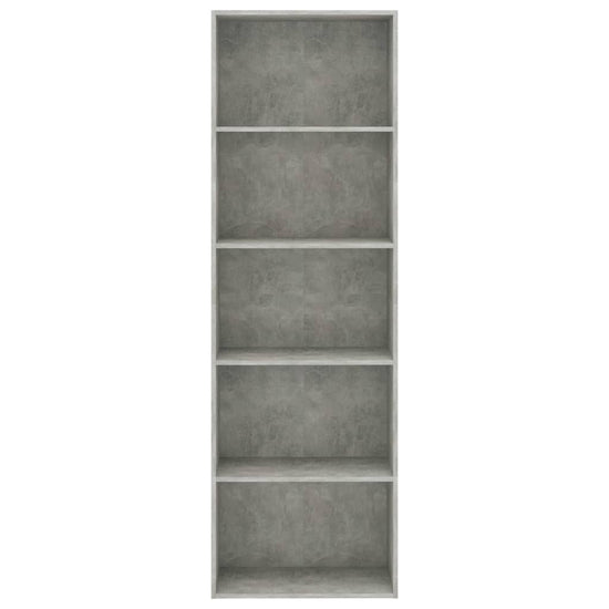 Boekenkast met 5 schappen 60x30x189 cm spaanplaat betongrijs MeubelReus