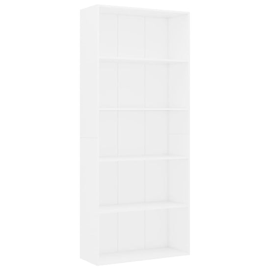 Boekenkast met 5 schappen 80x30x189 cm spaanplaat wit MeubelReus