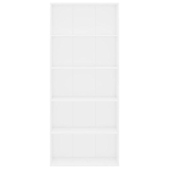 Boekenkast met 5 schappen 80x30x189 cm spaanplaat wit MeubelReus