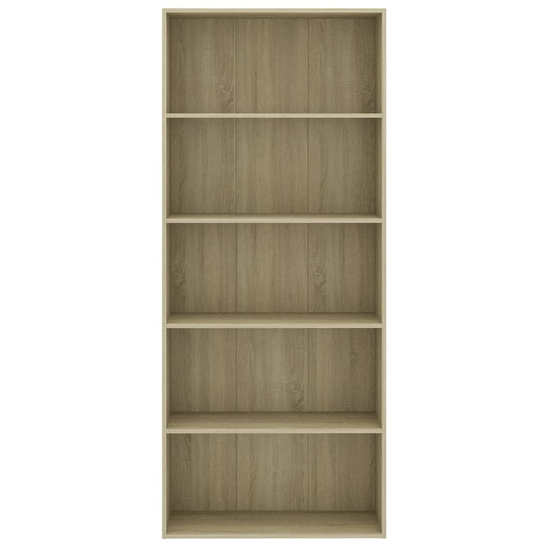 Boekenkast met 5 schappen 80x30x189 cm spaanplaat sonoma eiken