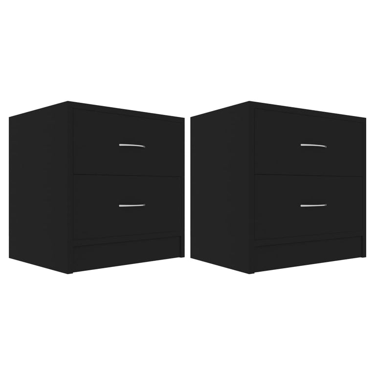 Nachtkastjes 2 st 40x30x40 cm spaanplaat zwart MeubelReus