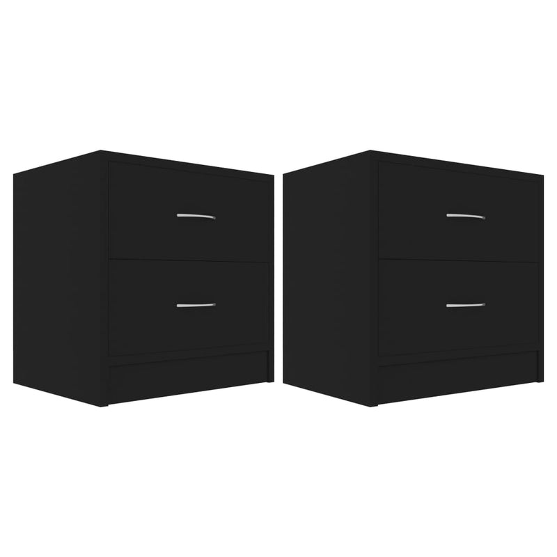 Nachtkastjes 2 st 40x30x40 cm spaanplaat zwart MeubelReus