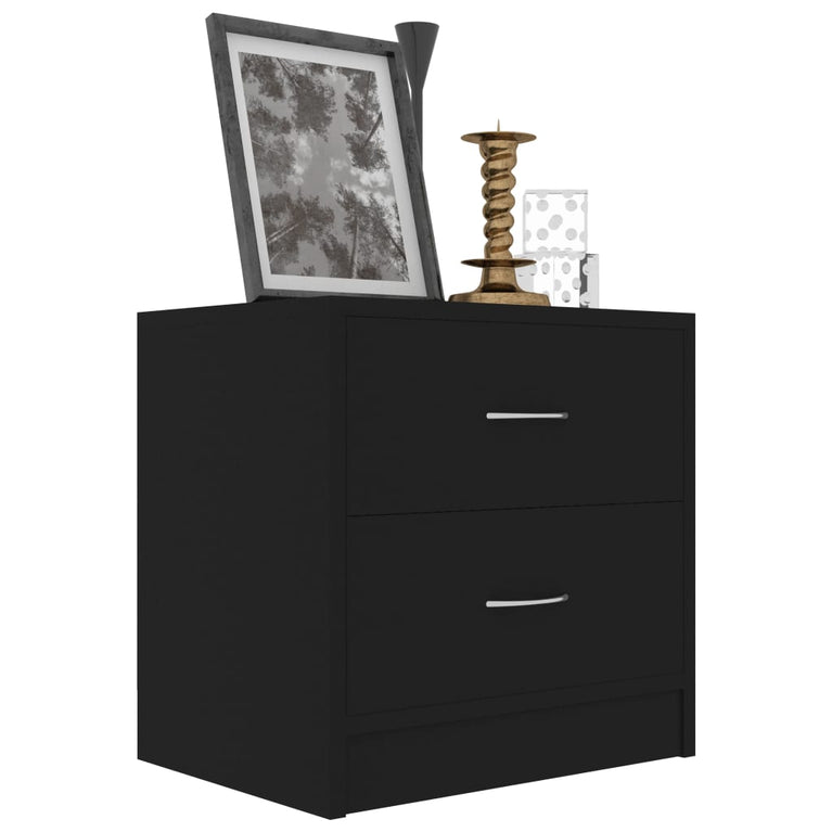 Nachtkastjes 2 st 40x30x40 cm spaanplaat zwart MeubelReus