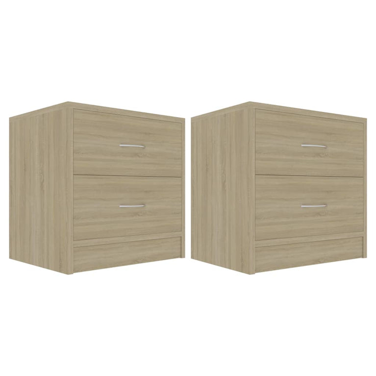 Nachtkastjes 2 st 40x30x40 cm spaanplaat sonoma eikenkleurig