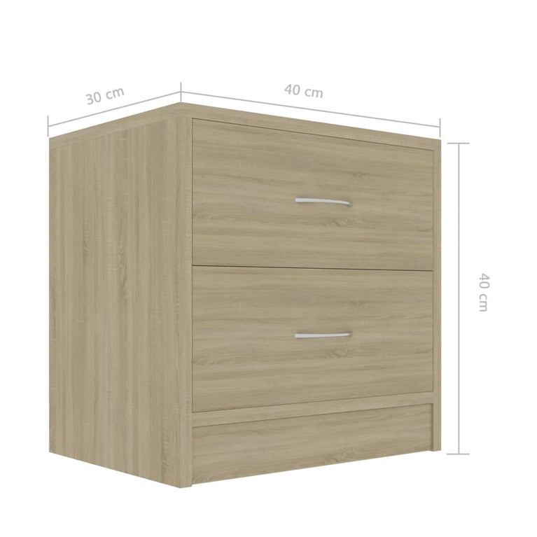 Nachtkastjes 2 st 40x30x40 cm spaanplaat sonoma eikenkleurig