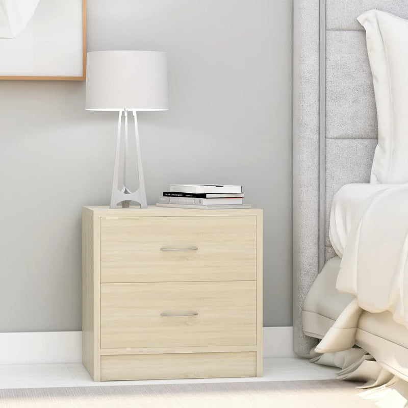 Nachtkastjes 2 st 40x30x40 cm spaanplaat sonoma eikenkleurig