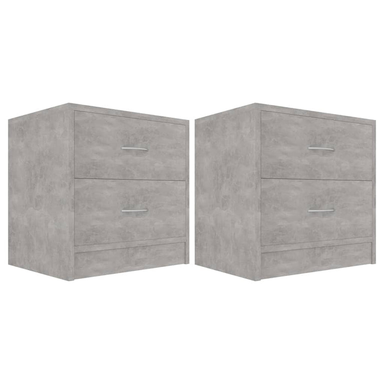 Nachtkastjes 2 st 40x30x40 cm spaanplaat betongrijs MeubelReus