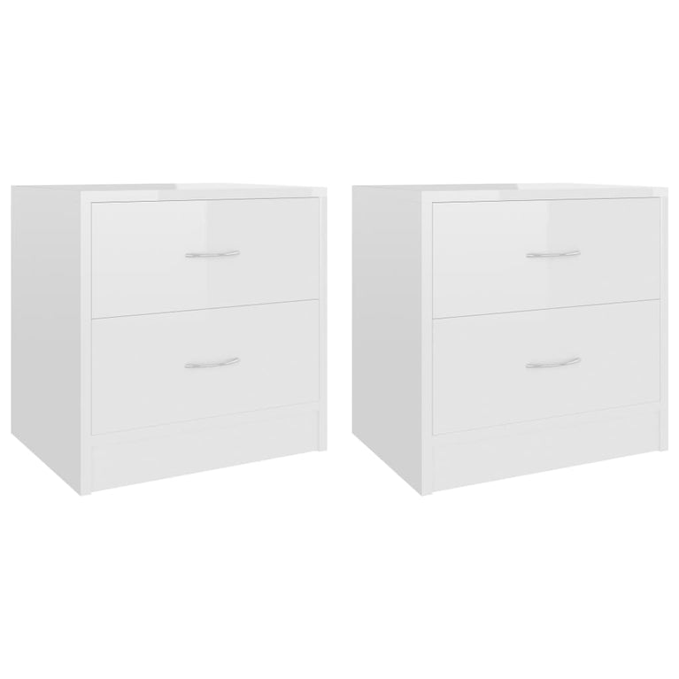 Nachtkastjes 2 st 40x30x40 cm spaanplaat hoogglans wit MeubelReus