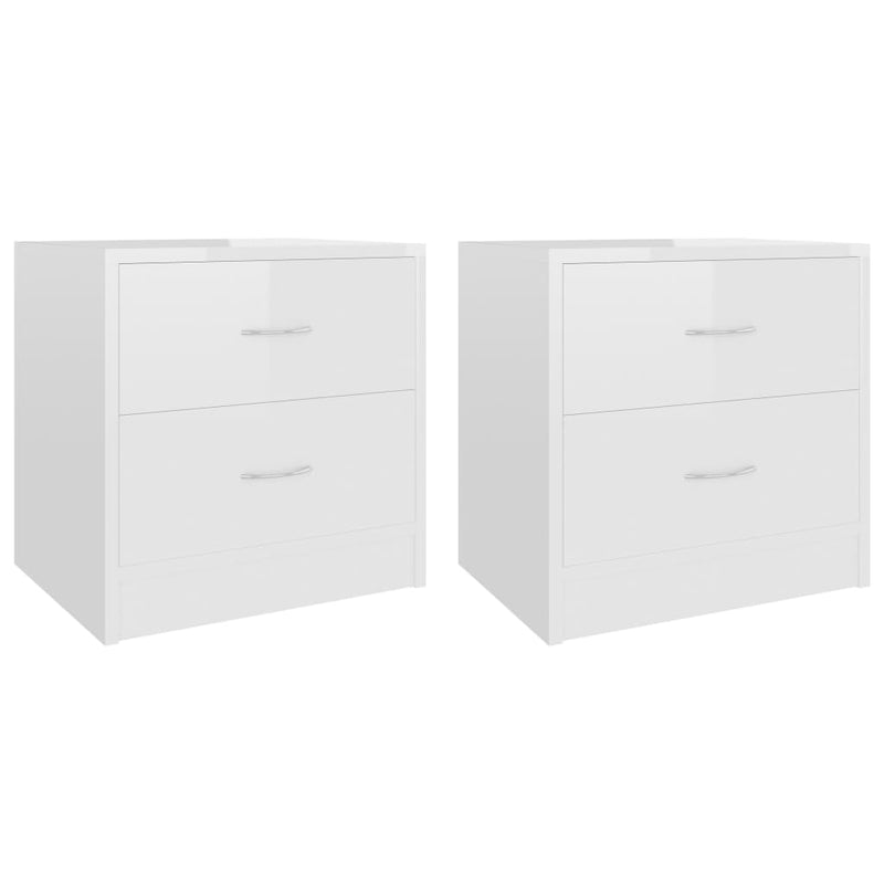 Nachtkastjes 2 st 40x30x40 cm spaanplaat hoogglans wit MeubelReus