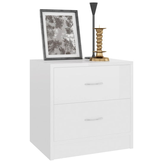 Nachtkastjes 2 st 40x30x40 cm spaanplaat hoogglans wit MeubelReus