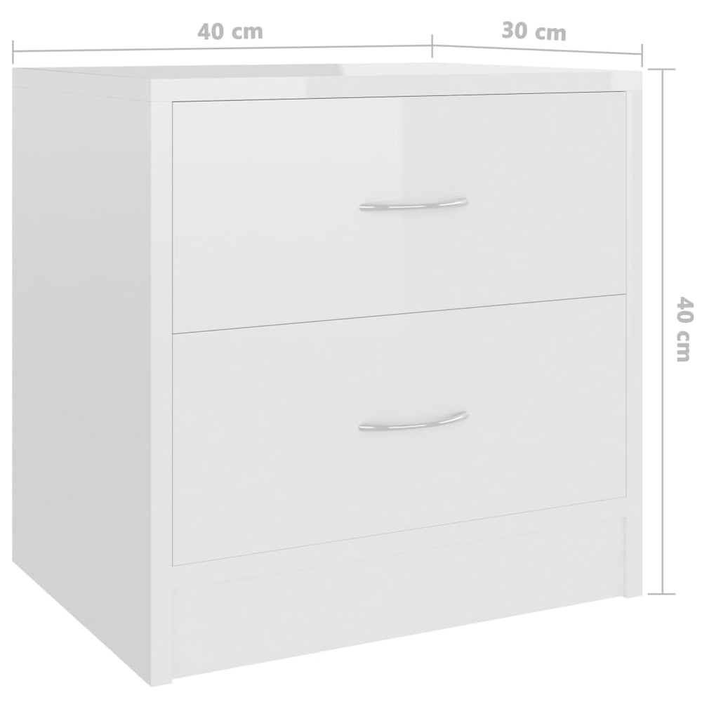 Nachtkastjes 2 st 40x30x40 cm spaanplaat hoogglans wit MeubelReus
