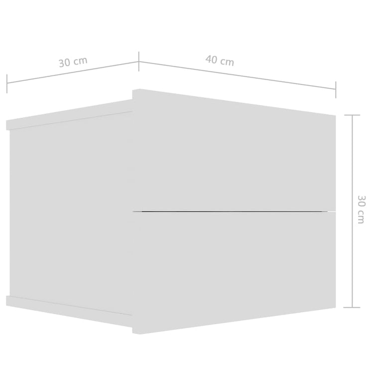 Nachtkastjes 2 st 40x30x30 cm spaanplaat wit MeubelReus