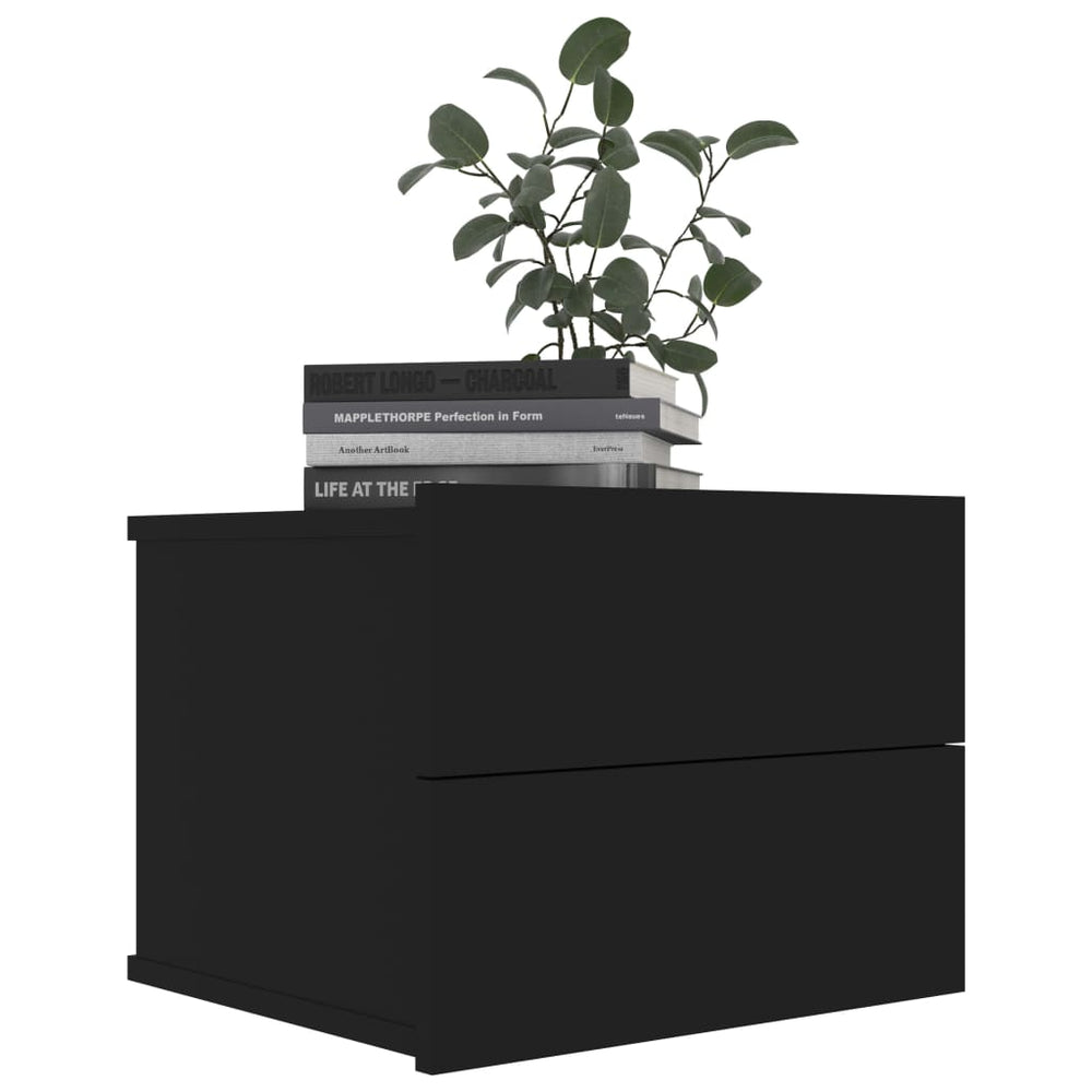 Nachtkastjes 2 st 40x30x30 cm spaanplaat zwart MeubelReus