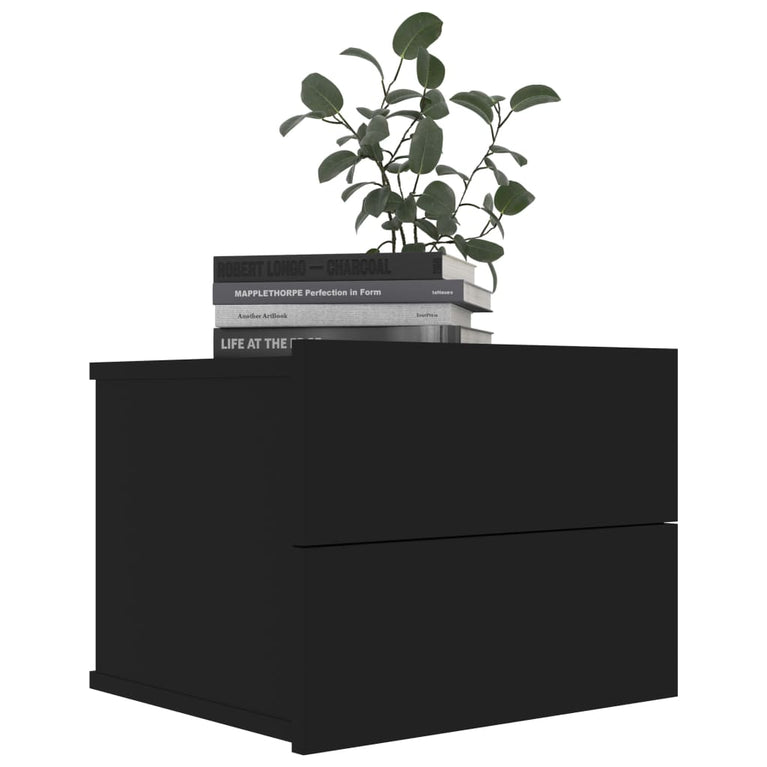 Nachtkastjes 2 st 40x30x30 cm spaanplaat zwart MeubelReus