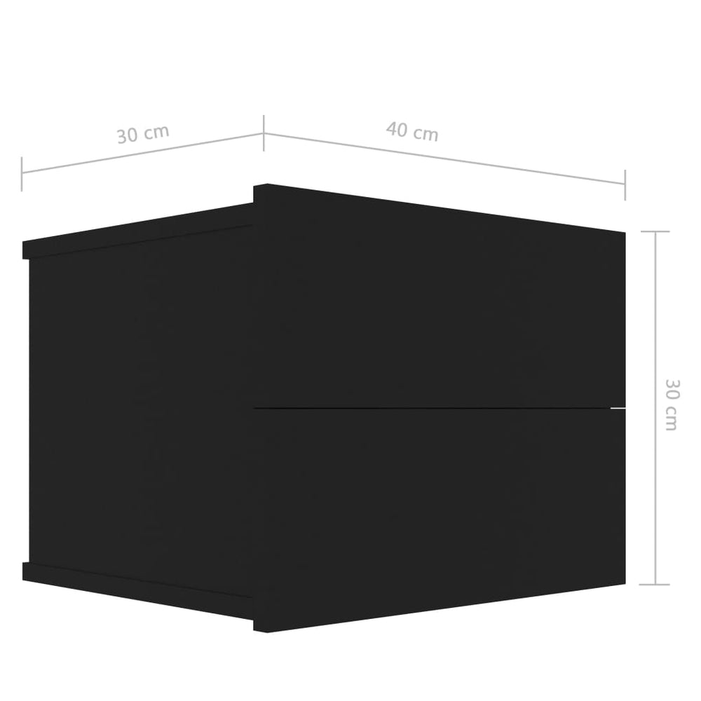Nachtkastjes 2 st 40x30x30 cm spaanplaat zwart MeubelReus