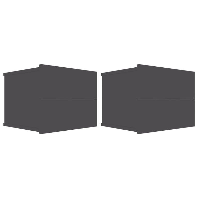 Nachtkastjes 2 st 40x30x30 cm spaanplaat grijs MeubelReus