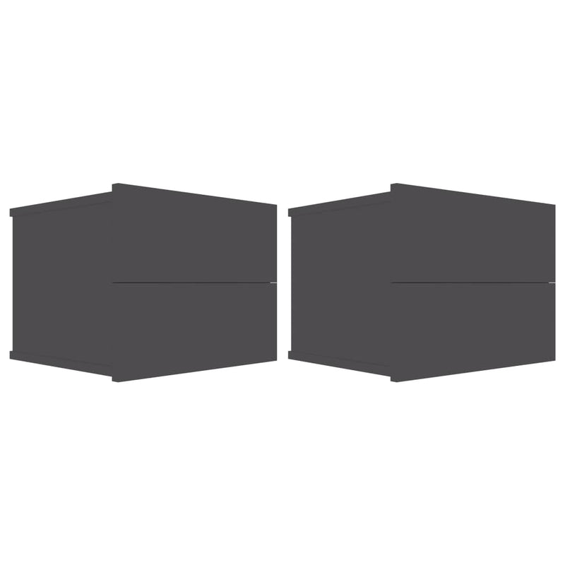 Nachtkastjes 2 st 40x30x30 cm spaanplaat grijs MeubelReus