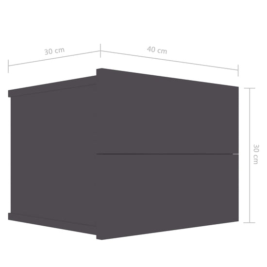Nachtkastjes 2 st 40x30x30 cm spaanplaat grijs MeubelReus