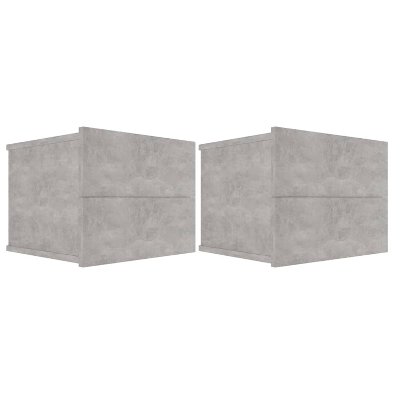 Nachtkastjes 2 st 40x30x30 cm spaanplaat betongrijs