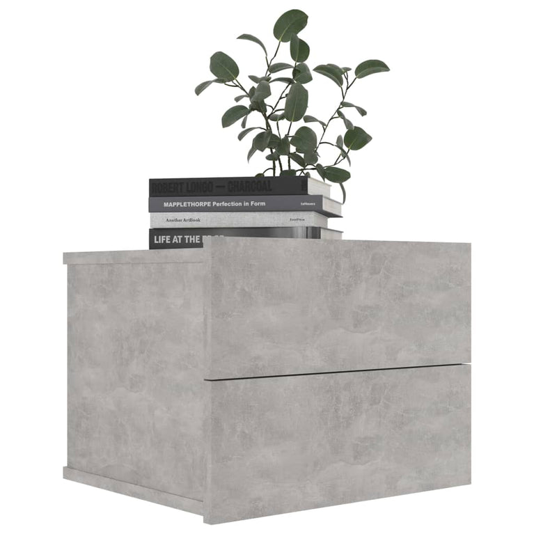 Nachtkastjes 2 st 40x30x30 cm spaanplaat betongrijs