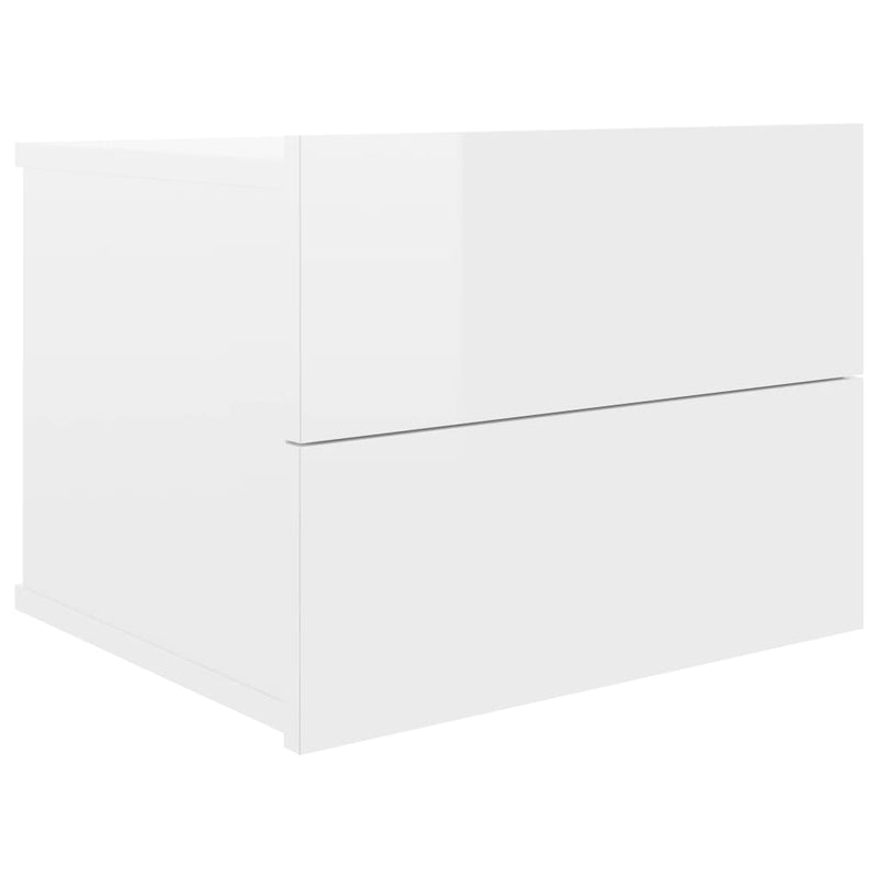 Nachtkastje 40x30x30 cm spaanplaat hoogglans wit MeubelReus