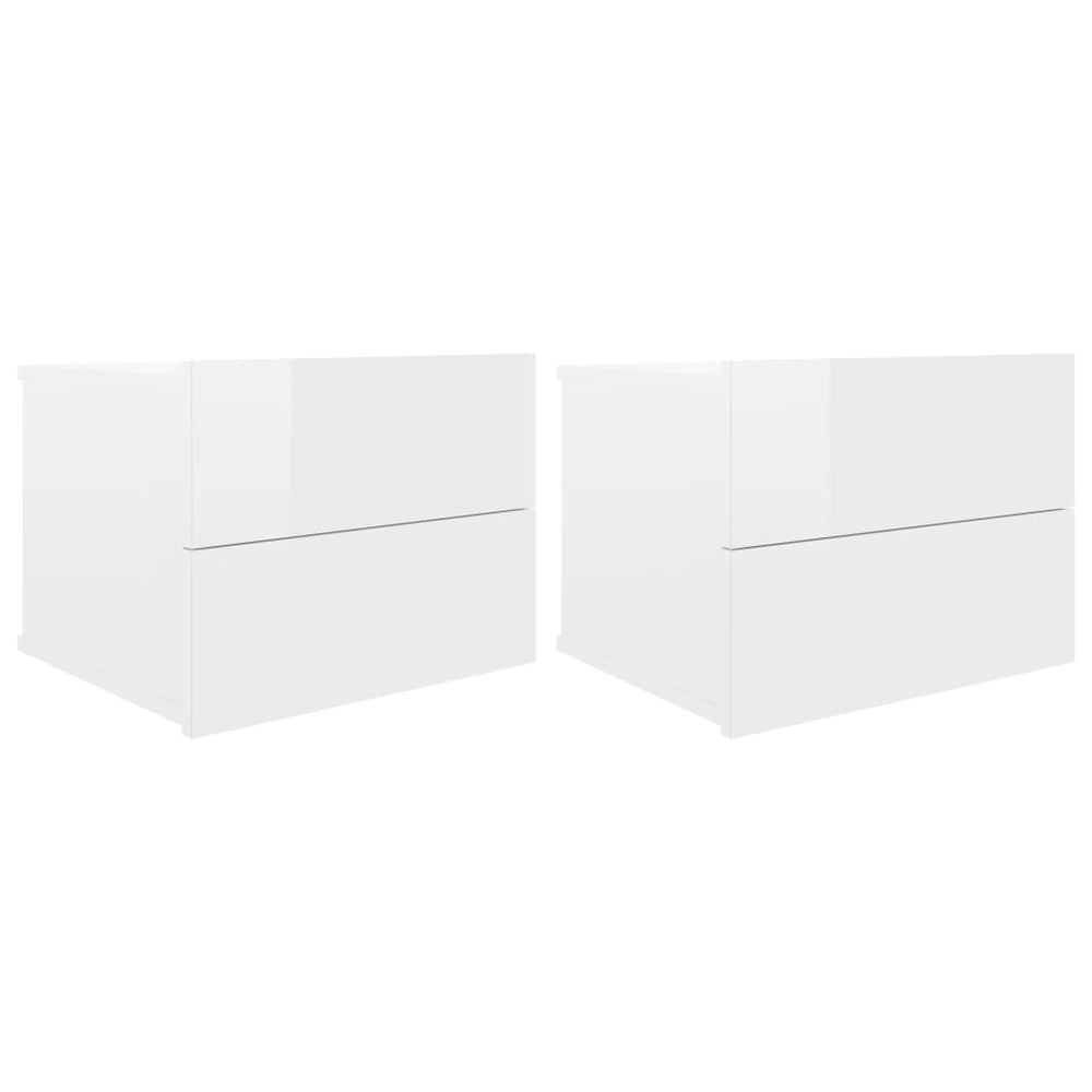 Nachtkastjes 2 st 40x30x30 cm spaanplaat hoogglans wit MeubelReus