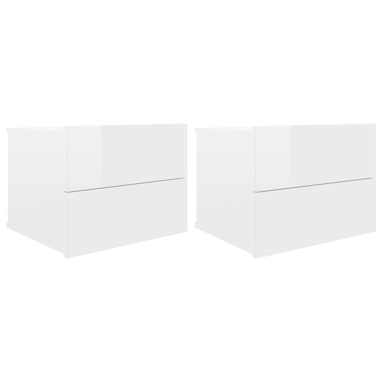 Nachtkastjes 2 st 40x30x30 cm spaanplaat hoogglans wit MeubelReus