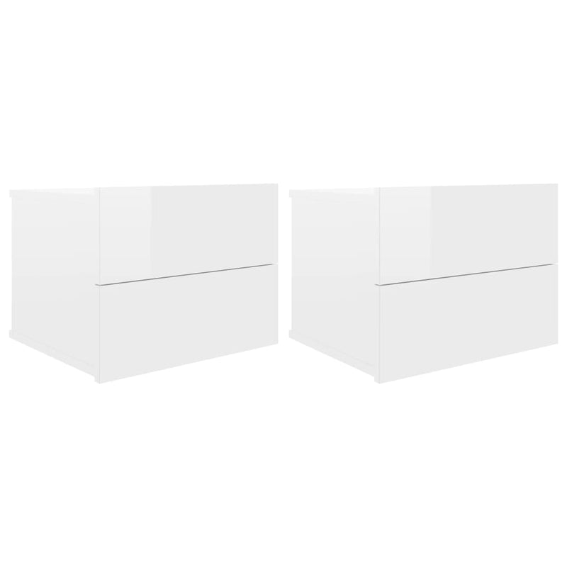 Nachtkastjes 2 st 40x30x30 cm spaanplaat hoogglans wit MeubelReus