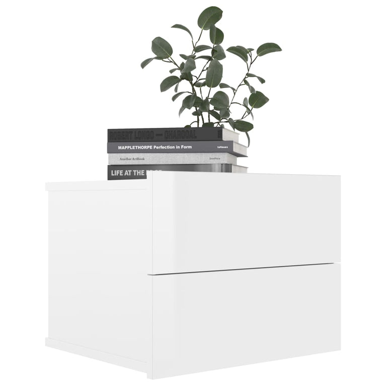 Nachtkastjes 2 st 40x30x30 cm spaanplaat hoogglans wit MeubelReus
