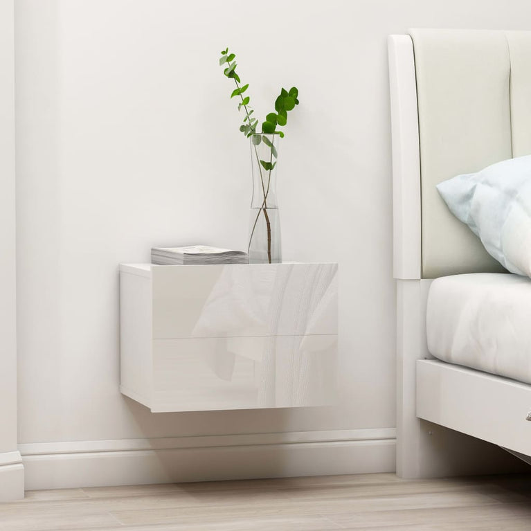 Nachtkastjes 2 st 40x30x30 cm spaanplaat hoogglans wit MeubelReus