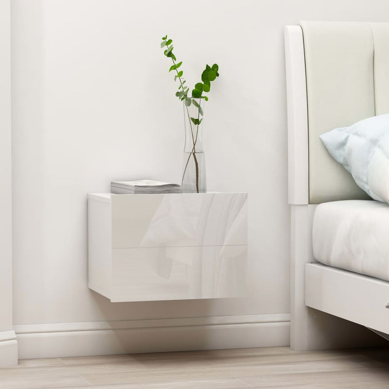 Nachtkastjes 2 st 40x30x30 cm spaanplaat hoogglans wit MeubelReus
