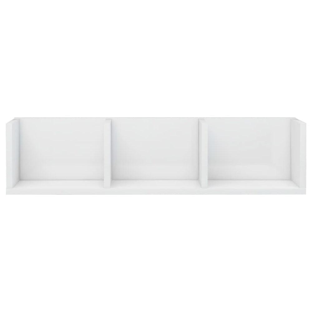 Cd-wandschap 75x18x18 cm bewerkt hout hoogglans wit MeubelReus