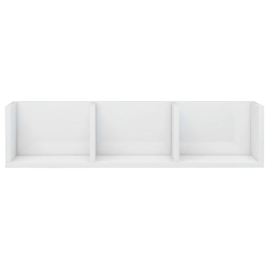 Cd-wandschap 75x18x18 cm bewerkt hout hoogglans wit MeubelReus