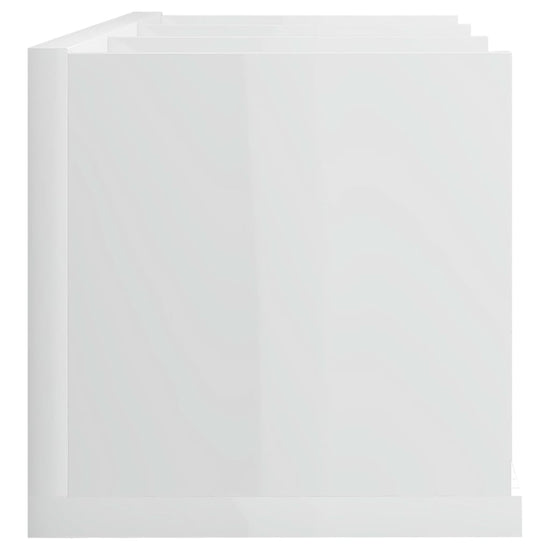 Cd-wandschap 75x18x18 cm bewerkt hout hoogglans wit MeubelReus