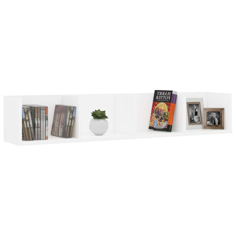 Cd-wandschap 100x18x18 cm spaanplaat wit