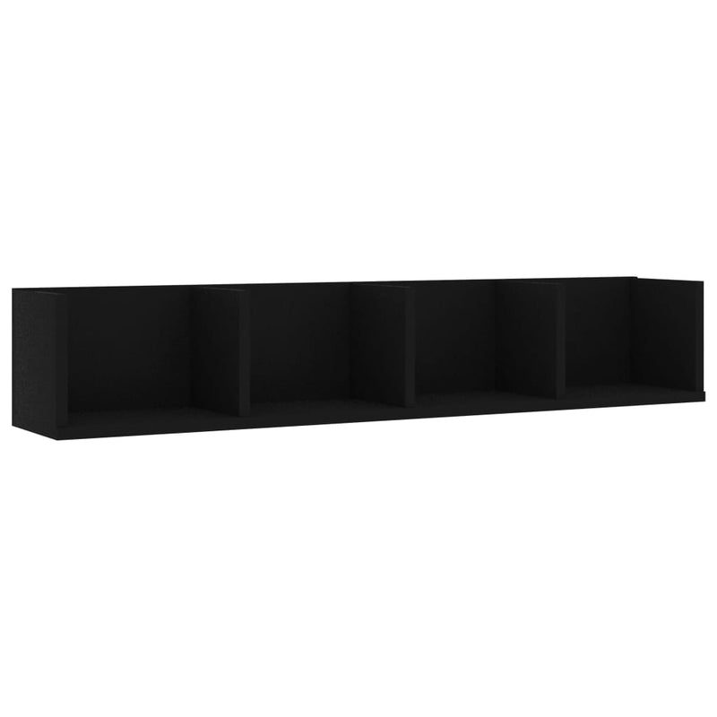 Cd-wandschap 100x18x18 cm spaanplaat zwart