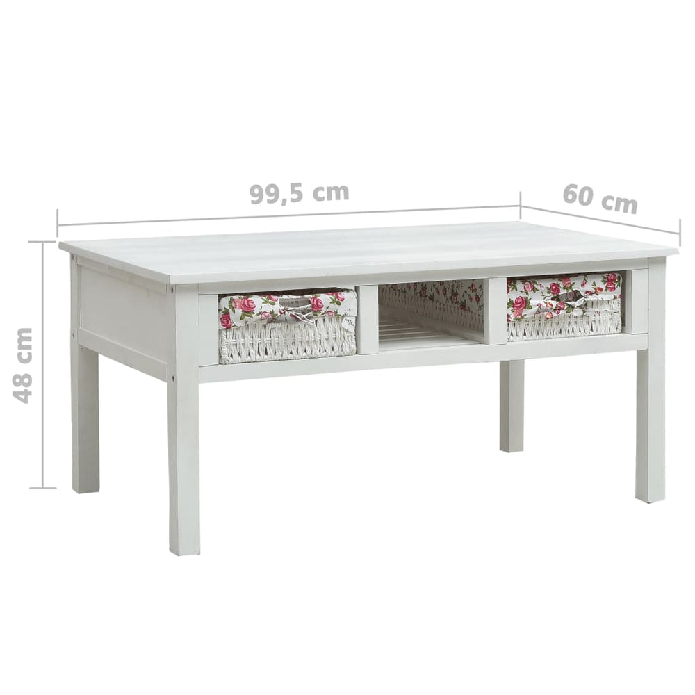 Salontafel 99,5x60x48 cm hout wit MeubelReus