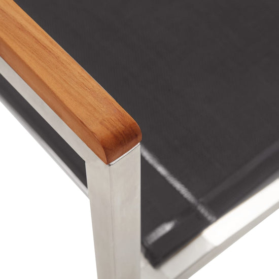 Tuinstoelen 2 st textileen en roestvrij staal grijs MeubelReus