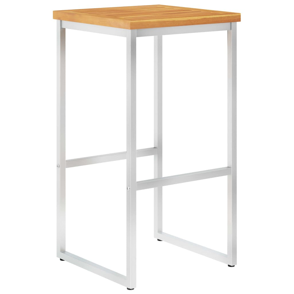 Barstoelen 4 st massief acaciahout en roestvrij staal MeubelReus