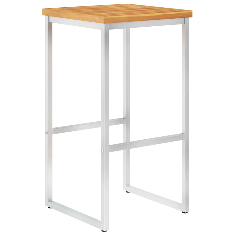 Barstoelen 4 st massief acaciahout en roestvrij staal MeubelReus