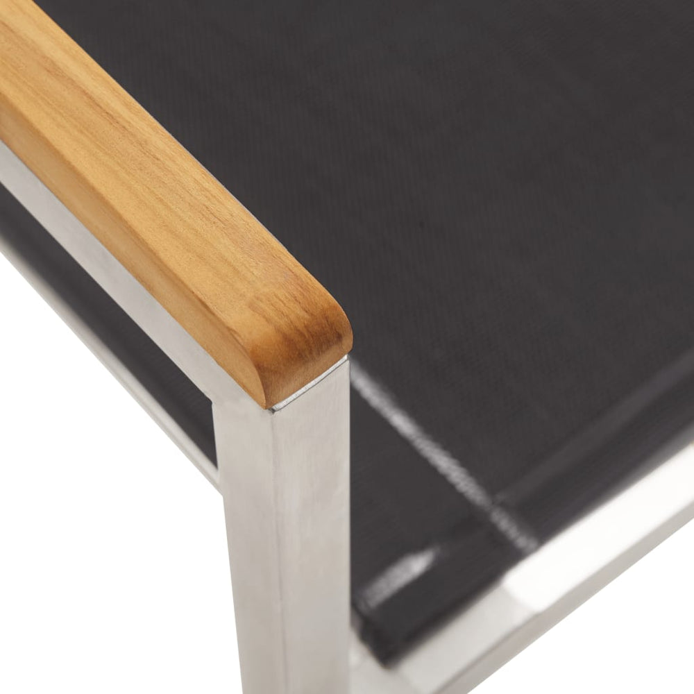 Tuinstoelen 4 st textileen en roestvrij staal grijs MeubelReus