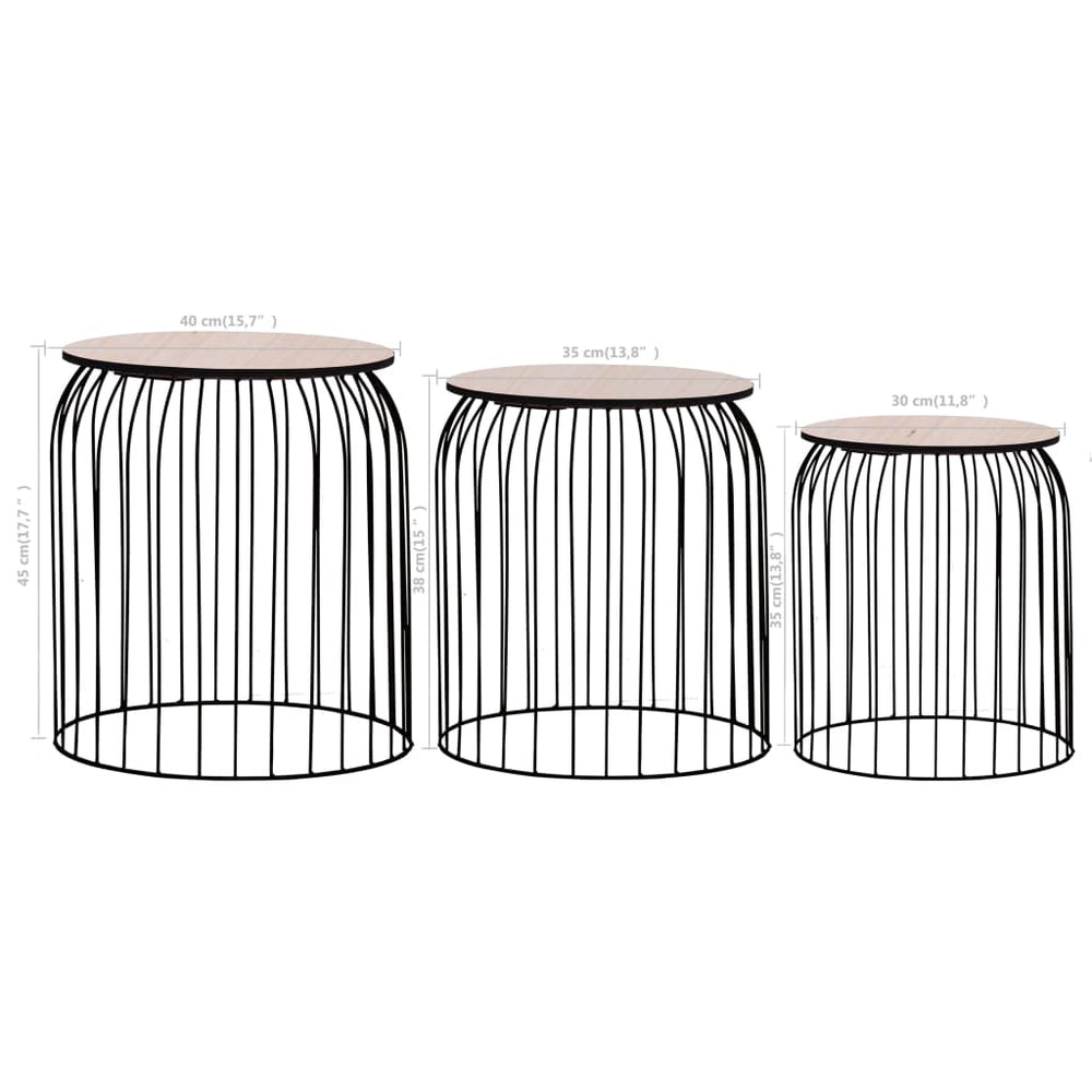Salontafels 3 st zwart MeubelReus