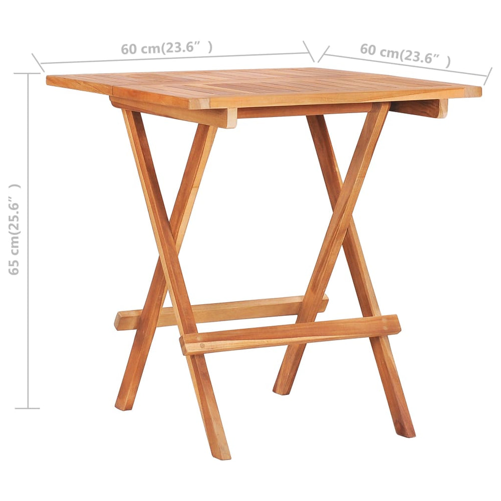 Bistrotafel inklapbaar 60x60x65 cm massief teakhout MeubelReus