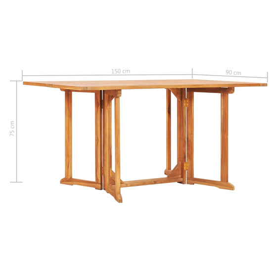 Tuintafel inklapbaar 150x90x75 cm massief teakhout MeubelReus