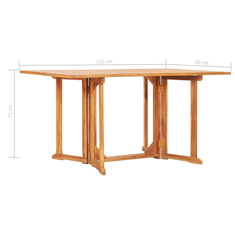 Tuintafel inklapbaar 150x90x75 cm massief teakhout MeubelReus