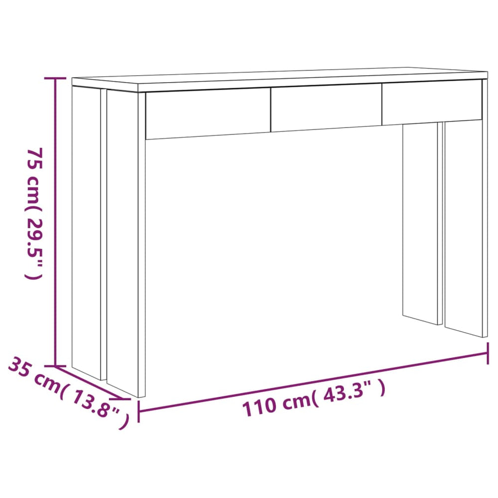 Wandtafel 110x35x75 cm massief teakhout MeubelReus