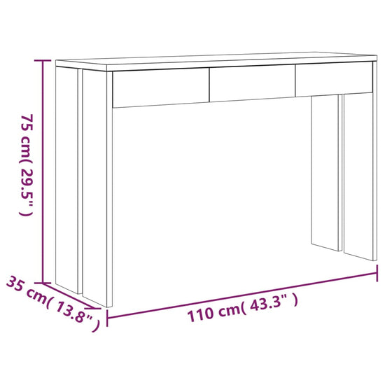 Wandtafel 110x35x75 cm massief teakhout MeubelReus
